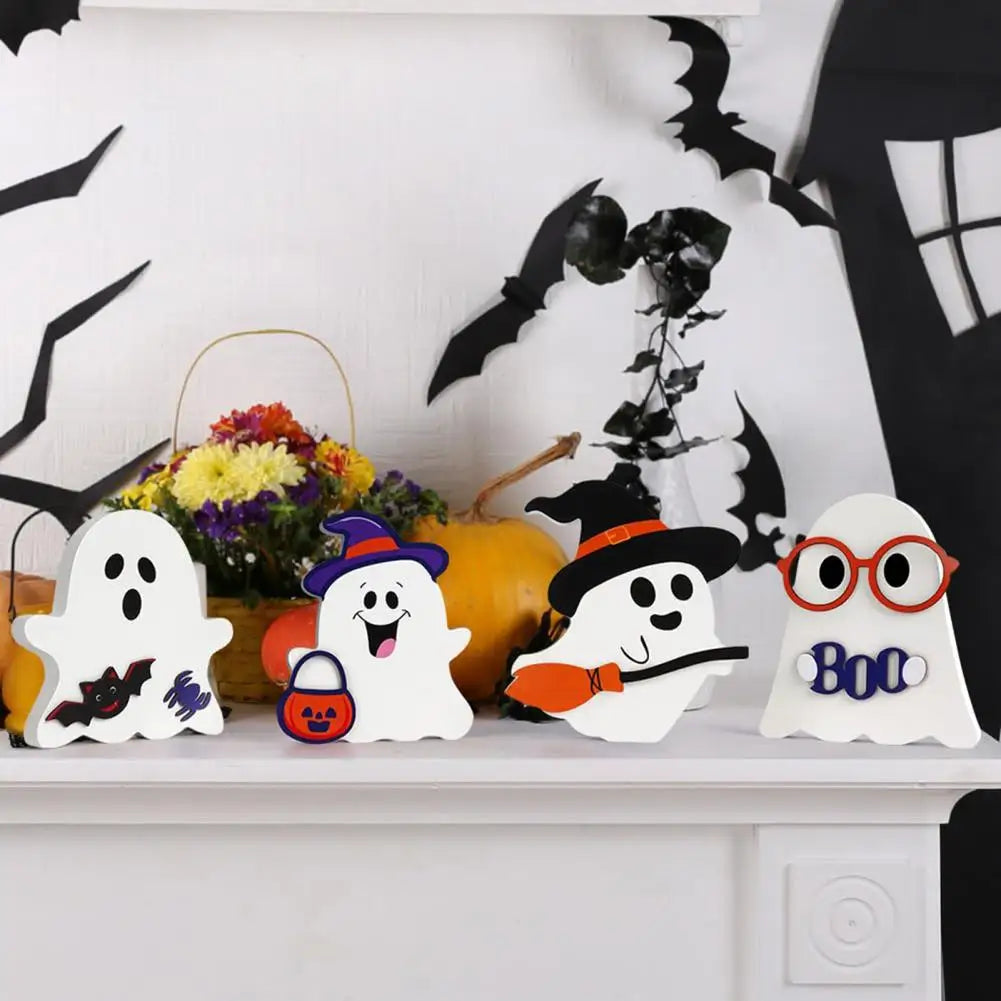Wooden Halloween Decor Set