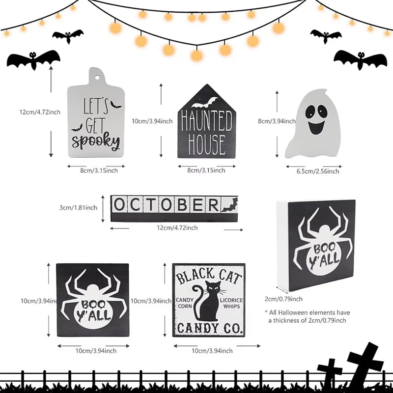 Halloween Tier Tray Decorations (6pcs) PVC