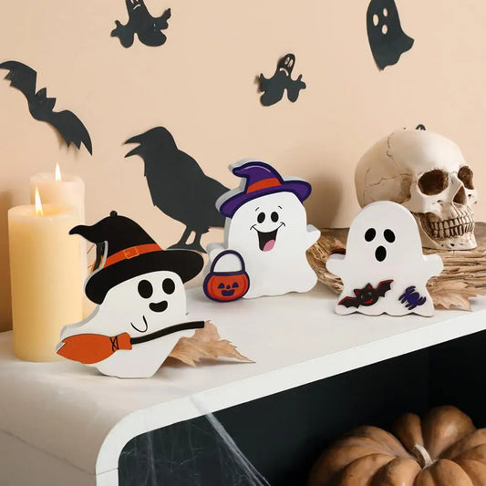 Wooden Halloween Decor Set