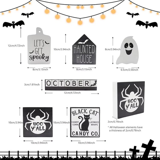 Halloween Tier Tray Decorations (6pcs) PVC